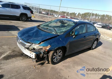 2012 Honda Civic Lx z USA, uszkodzony, nr VIN 19XFB2F56CE059827